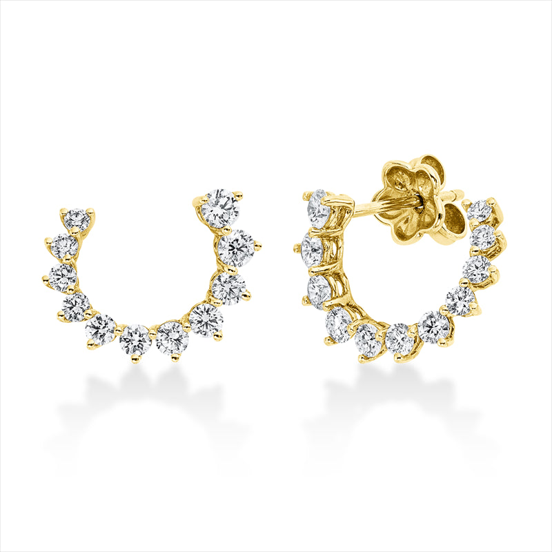 Ohrstecker 18 kt GG, 22 Brill. 1,01 ct, TW-vsi