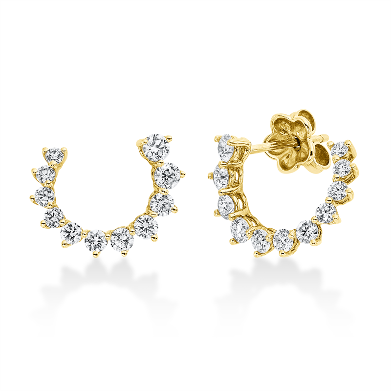 Ohrstecker 18 kt GG, 22 Brill. 0,95 ct, TW-vsi