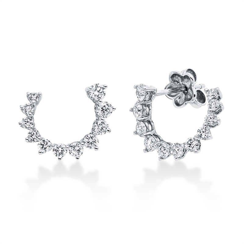 Ohrstecker 18 kt WG, 22 Brill. 0,96 ct, TW-vsi