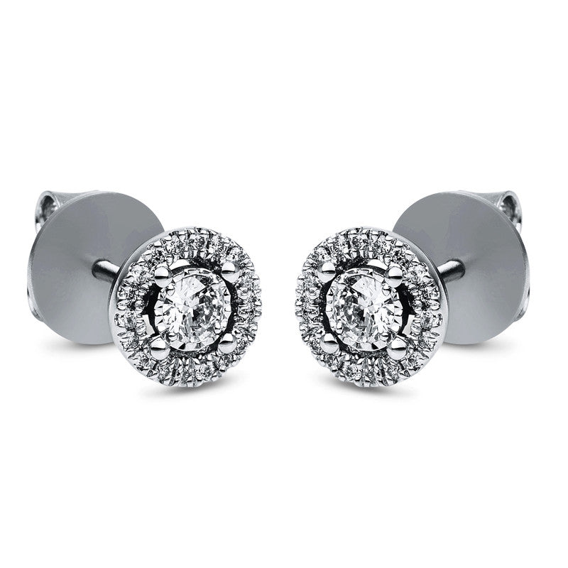 Ohrstecker 18 kt WG, 38 Brill. 0,30 ct, TW-si