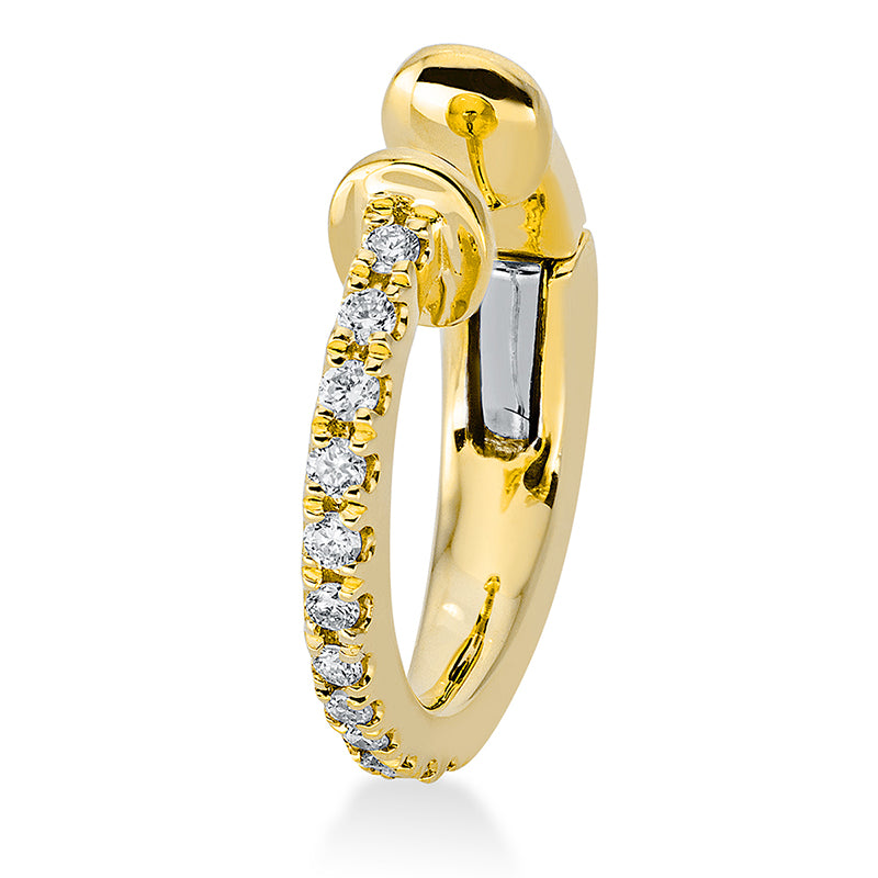 Ohrschmuck 18 kt GG+WG, Ohrmanschette, 12 Brill. 0,04 ct, TW-pi