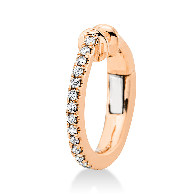 Ohrschmuck 18 kt RG, Ohr Manschette, 16 Brill. 0,06 ct, TW-si