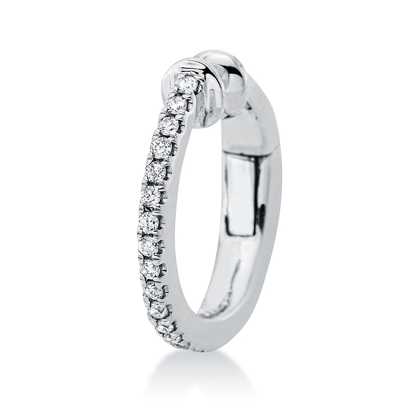 Ohrschmuck 18 kt WG, Ohrmanschette, 16 Brill. 0,06 ct, TW-si