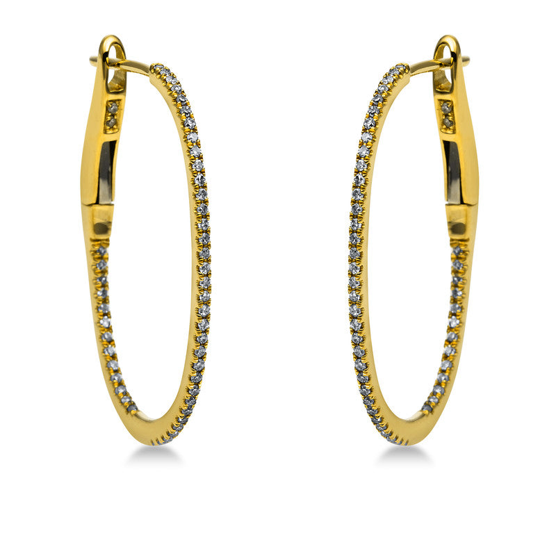 Creolen 18 kt GG, 98 Dia. 0,20 ct, TW-si