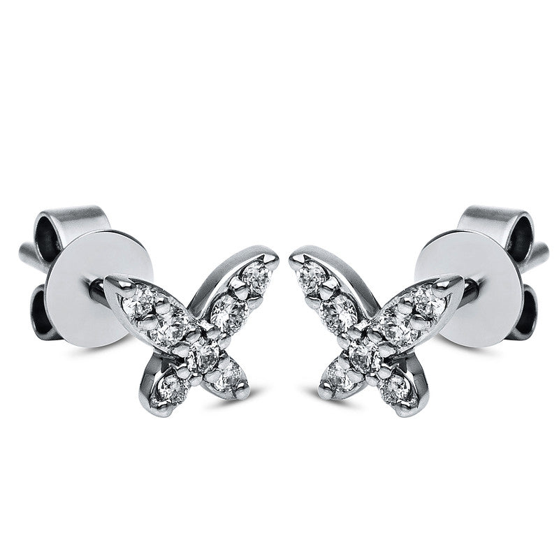 Ohrstecker 18 kt WG, 14 Brill. 0,16 ct, TW-si