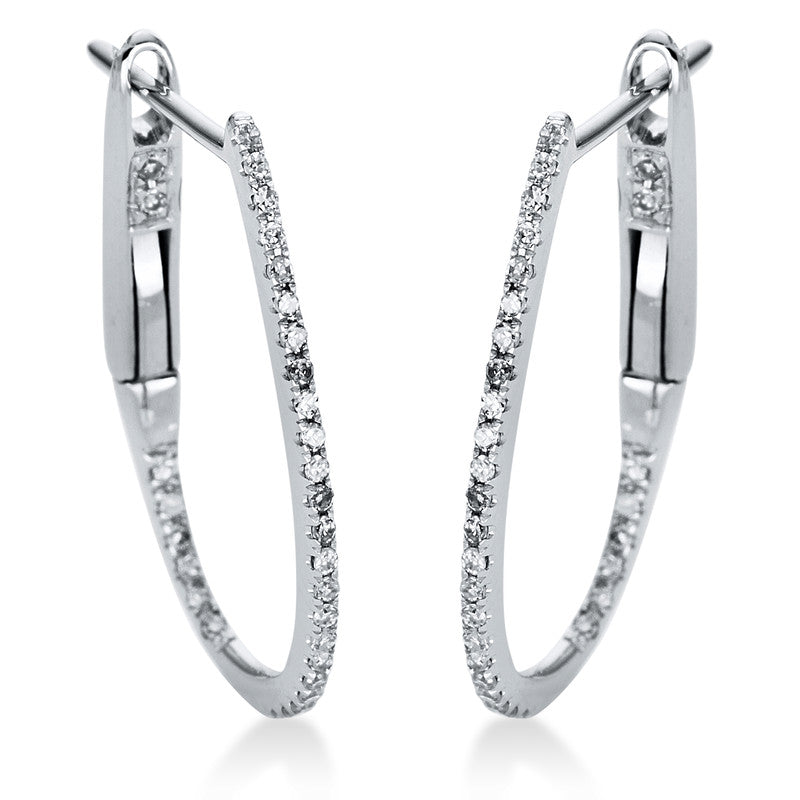 Creolen 18 kt WG, 62 Dia. 0,11 ct, W-si