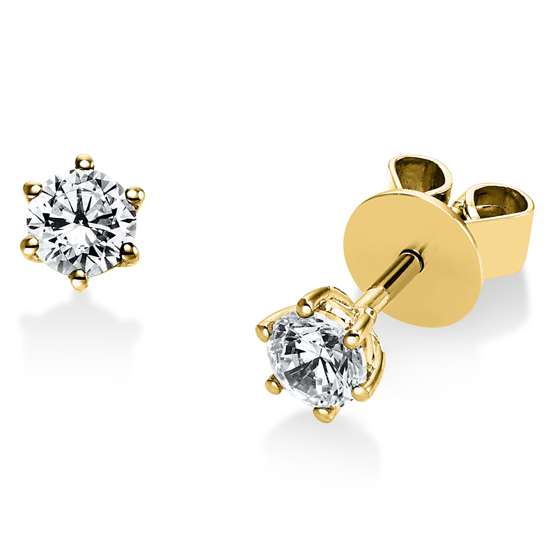 Ohrstecker 18 kt GG, GIA7558740130 + GIA6552697221, 2 Brill. 0,43 ct, F-vsi