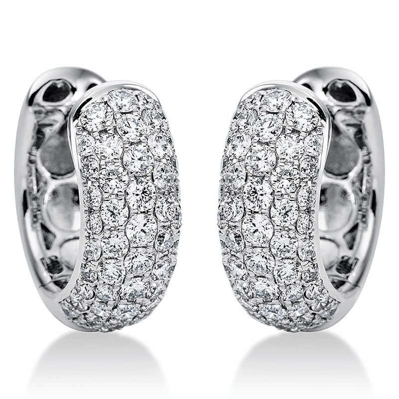 Creolen 18 kt WG, 100 Brill. 1,06 ct, TW-vsi