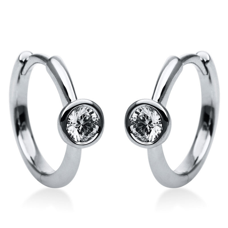 Creolen 14 kt WG, 2 Brill. 0,20 ct, TW-si