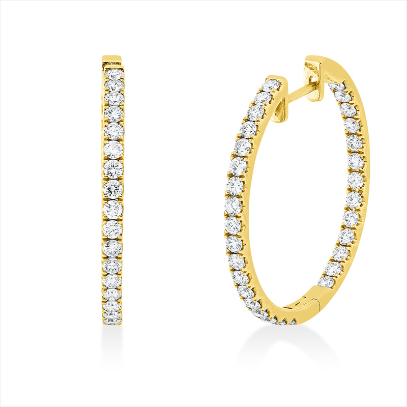 Creolen 18 kt GG, 62 Brill. 2,12 ct, TW-vsi/si