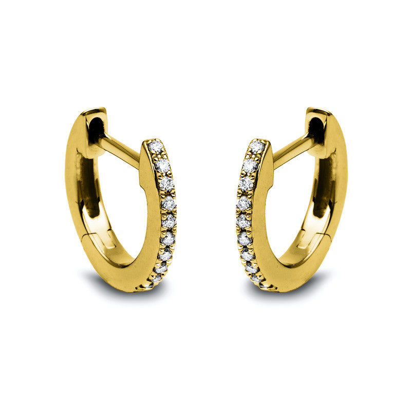 Creolen 18 kt GG, 20 Brill. 0,06 ct, TW-si