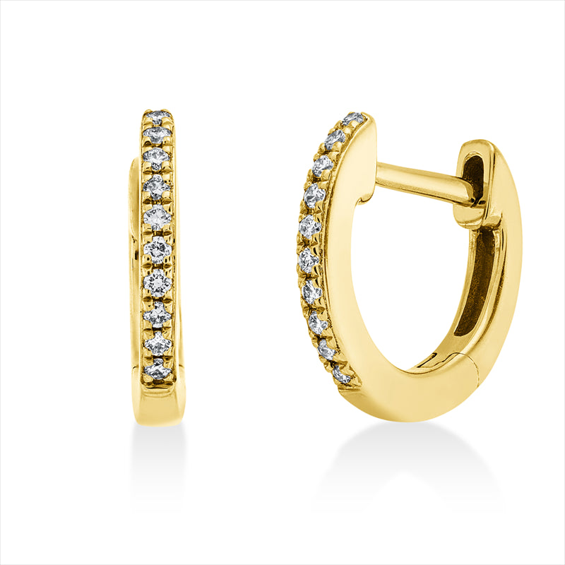 Creolen 18 kt GG, 20 Brill. 0,06 ct, TW-si