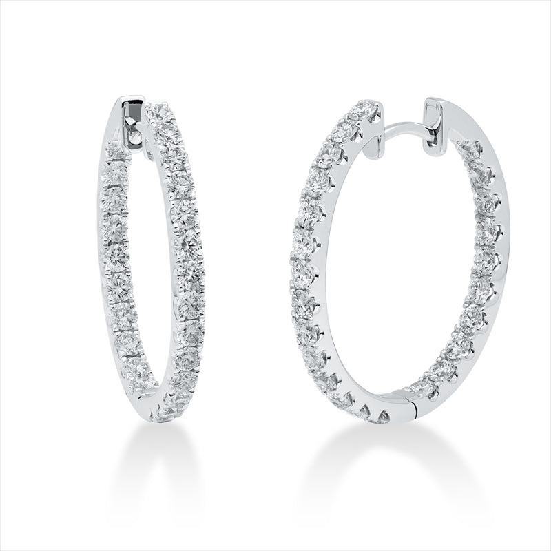 Creolen 18 kt WG, 48 Brill. 1,86 ct, TW-si