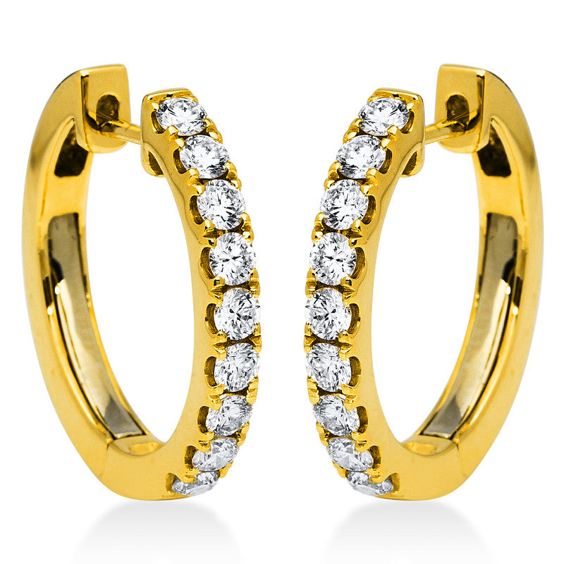 Creolen 18 kt GG, 18 Brill. 0,73 ct, TW-si