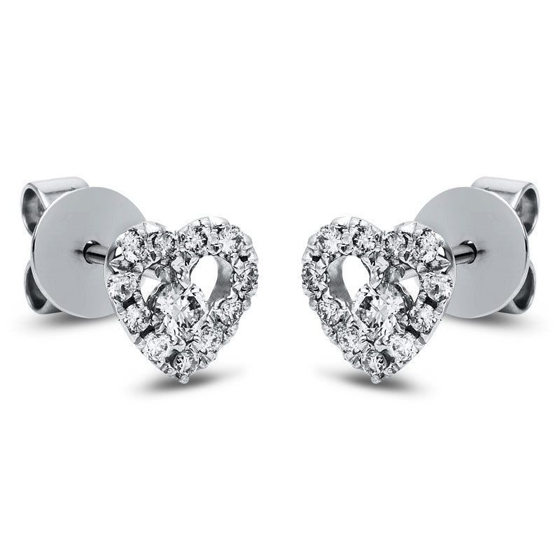 Ohrstecker 18 kt WG, 2 Brill. 0,19 ct, TW-si, 22 Brill. 0,16 ct, TW-si