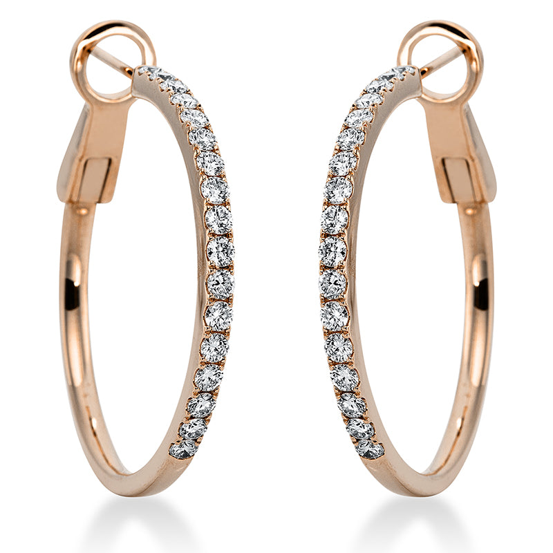 Creolen 18 kt RG, 34 Brill. 0,97 ct, TW-vsi