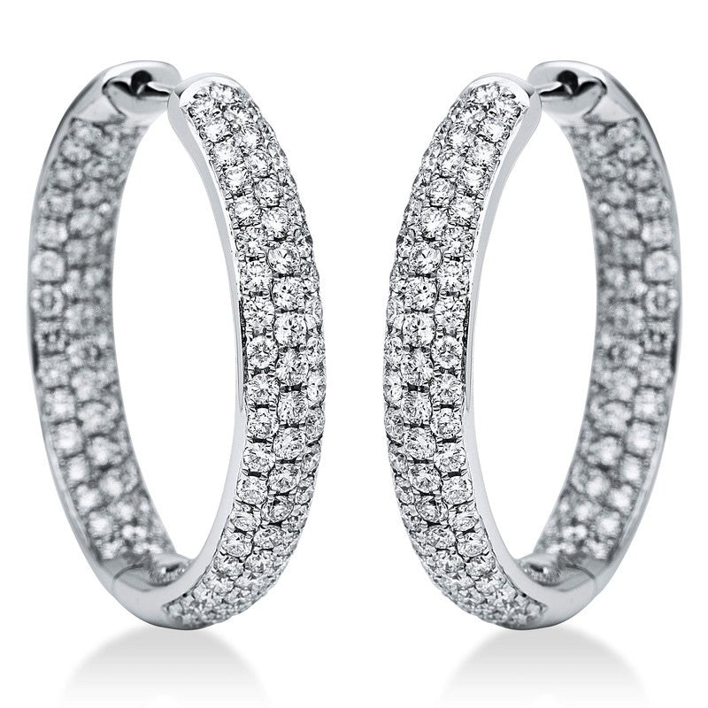 Creolen 18 kt WG, 214 Brill. 3,97 ct, TW-vsi/si