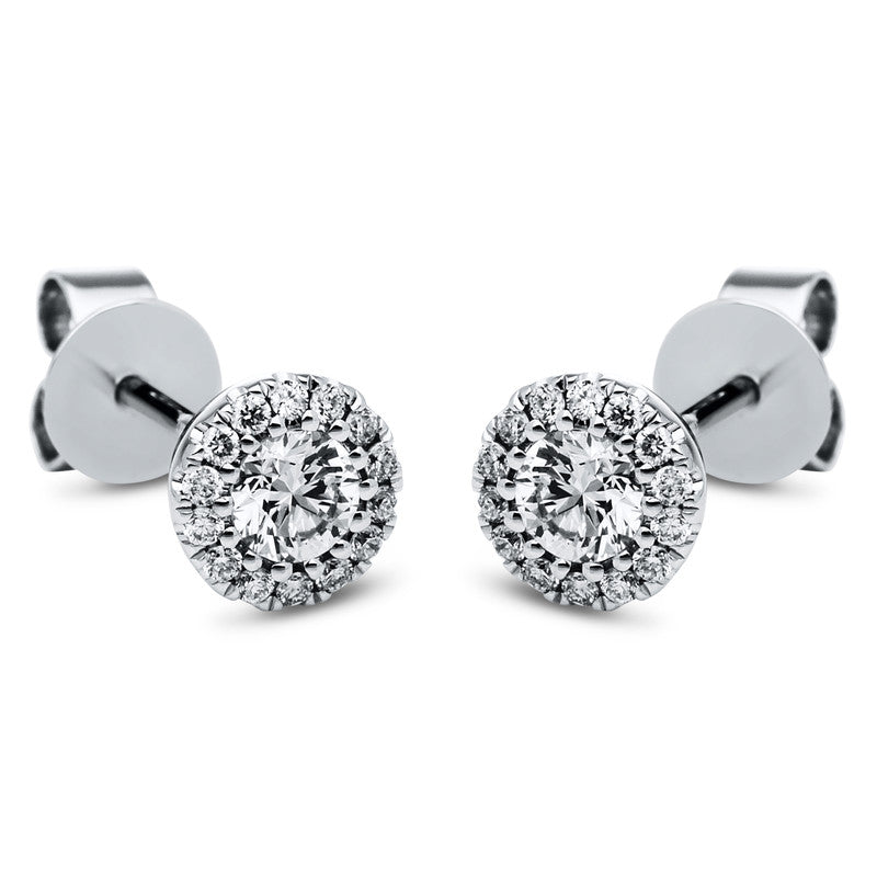 Ohrstecker 14 kt WG, 2 Brill. 0,24 ct, TW-si, 28 Brill. 0,09 ct, TW-si