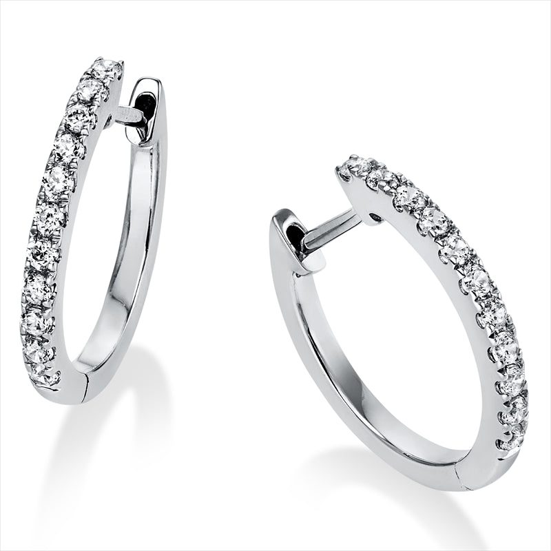 Creolen 14 kt WG, 22 Brill. 0,29 ct, TW-si