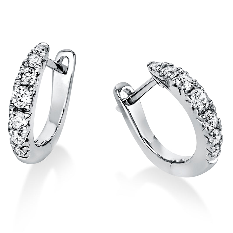 Creolen 18 kt WG, 2 Brill. 0,09 ct, TW-si, 12 Brill. 0,25 ct, TW-si
