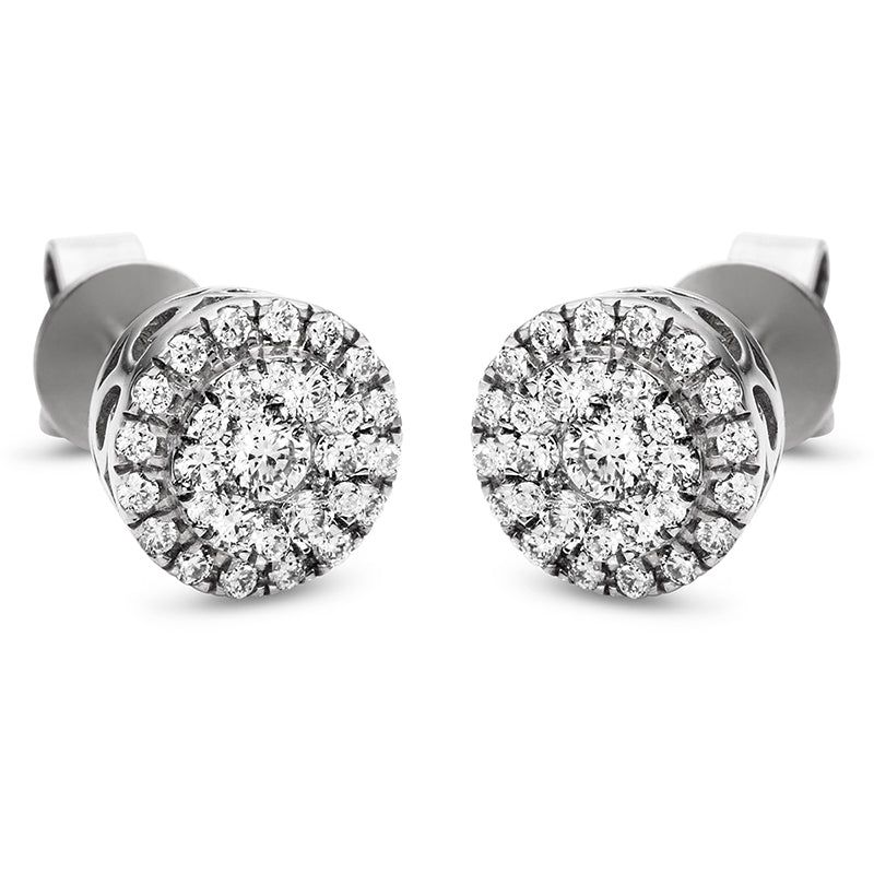 Ohrstecker 18 kt WG, 2 Brill. 0,11 ct, TW-vsi, 56 Brill. 0,41 ct, TW-vsi