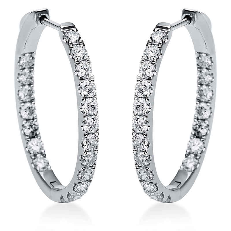 Creolen 14 kt WG, 38 Brill. 1,97 ct, TW-si