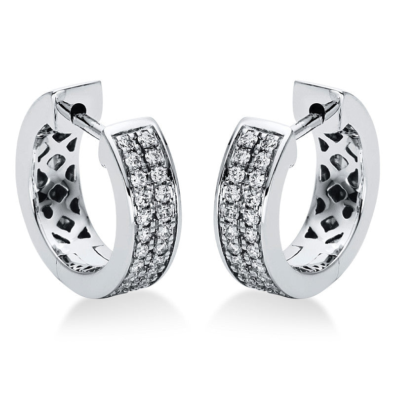 Creolen 18 kt WG, 48 Brill. 0,24 ct, TW-si