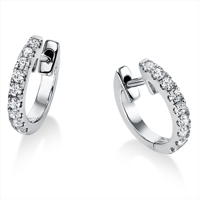 Creolen 950 Pt Platin, 18 Brill. 0,17 ct, TW-si