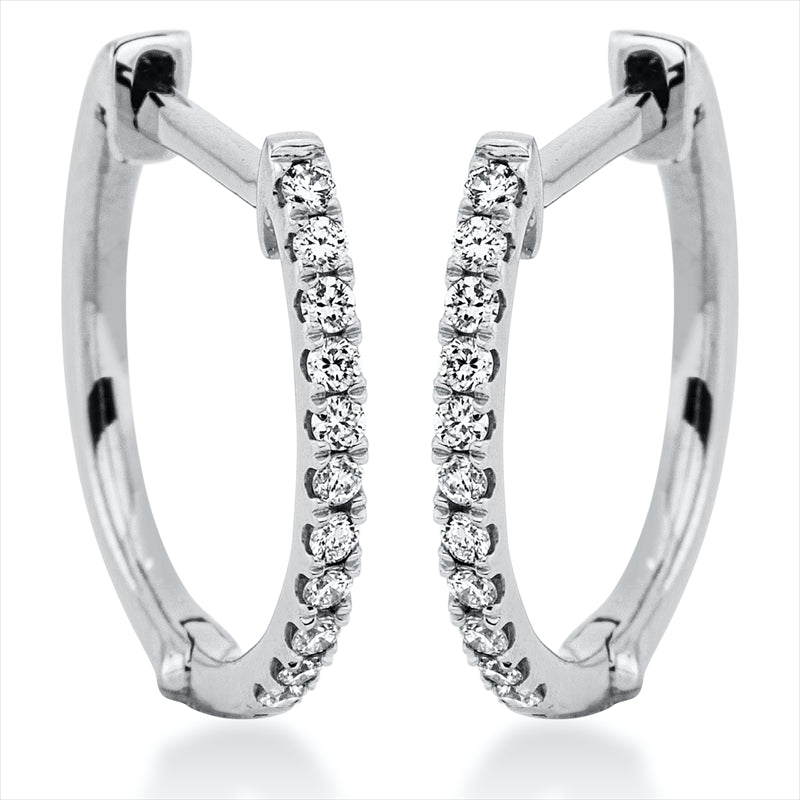 Creolen 18 kt WG, 22 Brill. 0,11 ct, TW-vsi