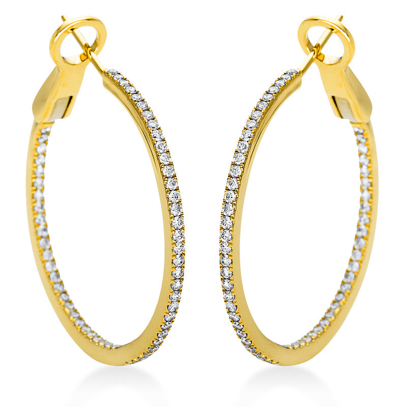 Creolen 18 kt GG, 116 Brill. 0,88 ct, TW-vsi