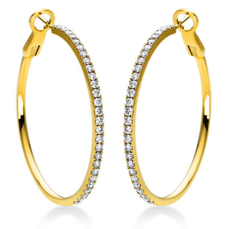 Creolen 18 kt GG, 56 Brill. 1,41 ct, TW-vsi