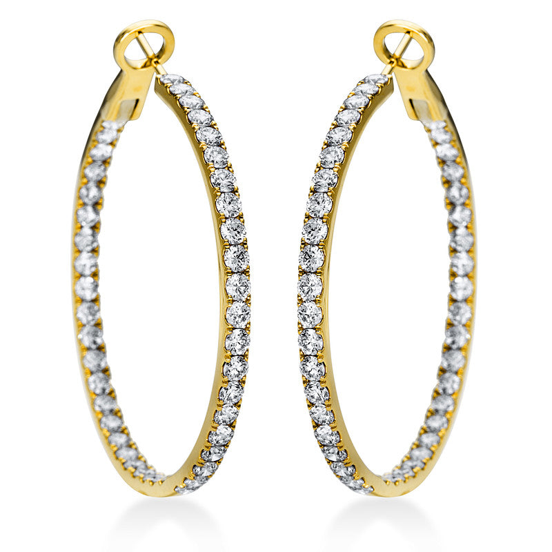 Creolen 18 kt GG, 86 Brill. 5,55 ct, TW-vsi