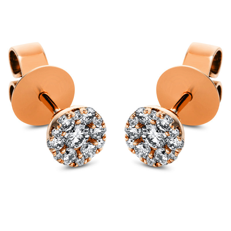 Ohrstecker 18 kt RG, 12 Brill. 0,17 ct, TW-si, 2 Brill. 0,09 ct, TW-si, 12 Brill. 0,03 ct, TW-si