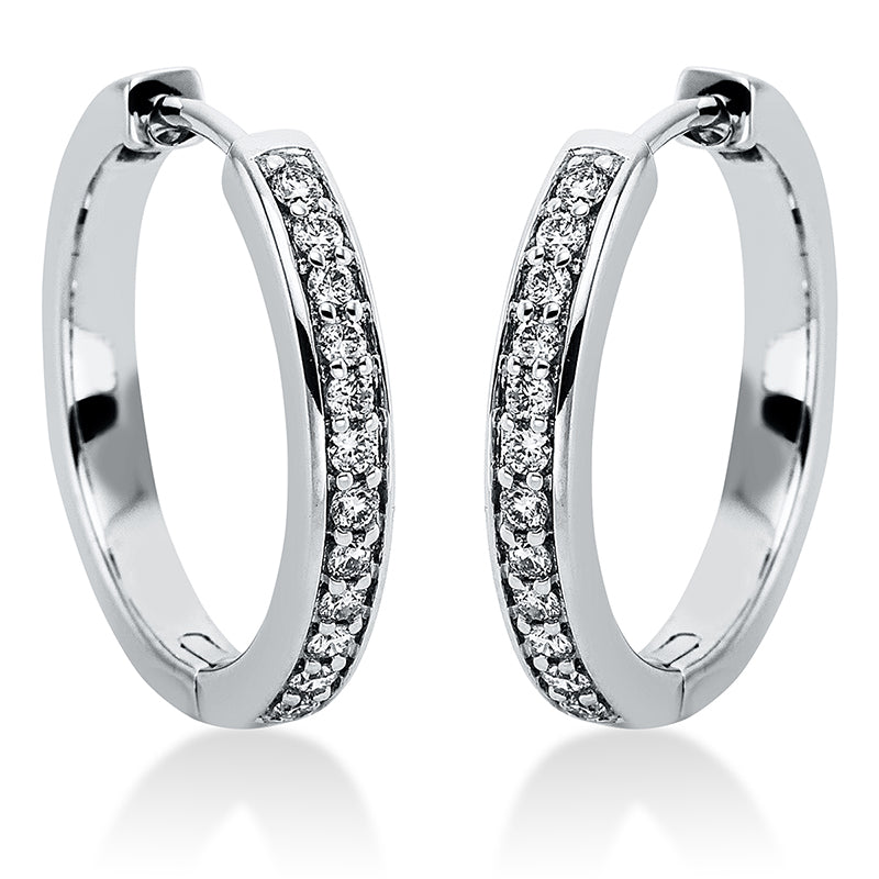 Creolen 14 kt WG, 24 Brill. 0,24 ct, TW-si