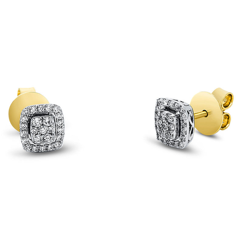 Ohrstecker 18 kt GG+WG, 50 Brill. 0,32 ct, TW-si