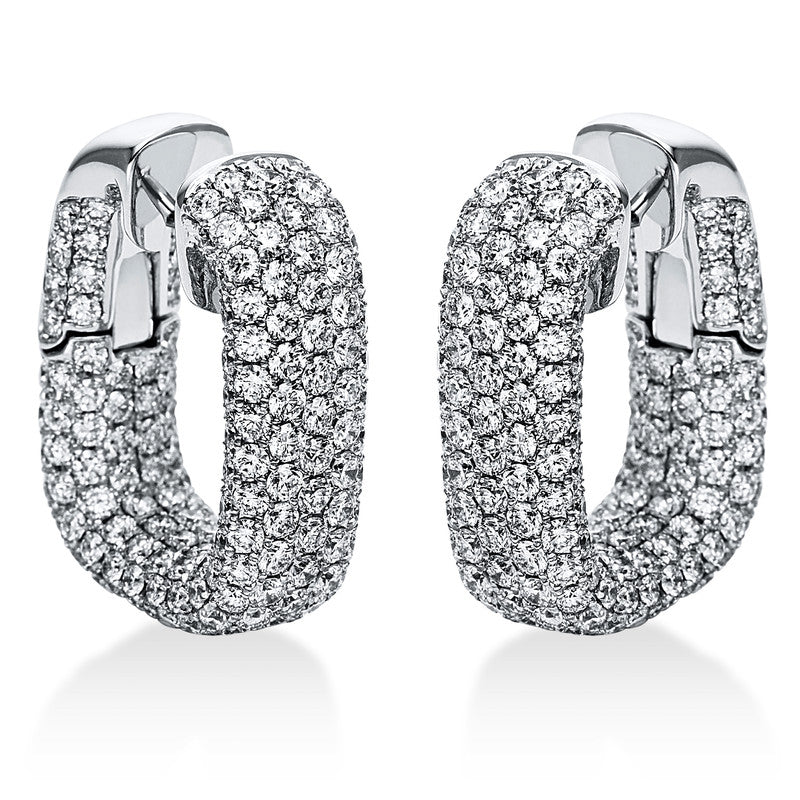 Creolen 18 kt WG, 474 Brill. 9,36 ct, TW-vsi