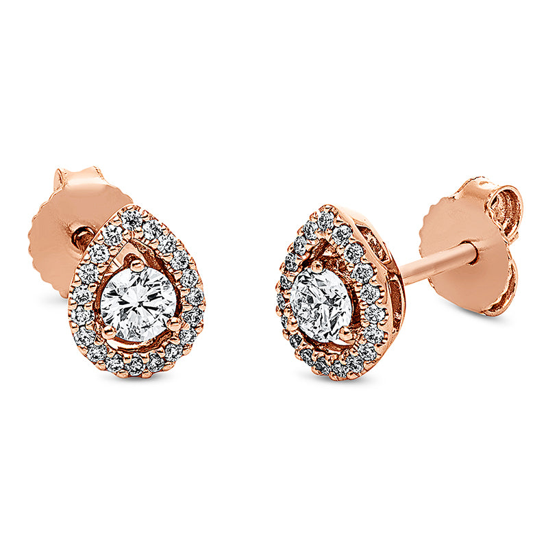 Ohrstecker 18 kt RG, 40 Brill. 0,36 ct, TW-si