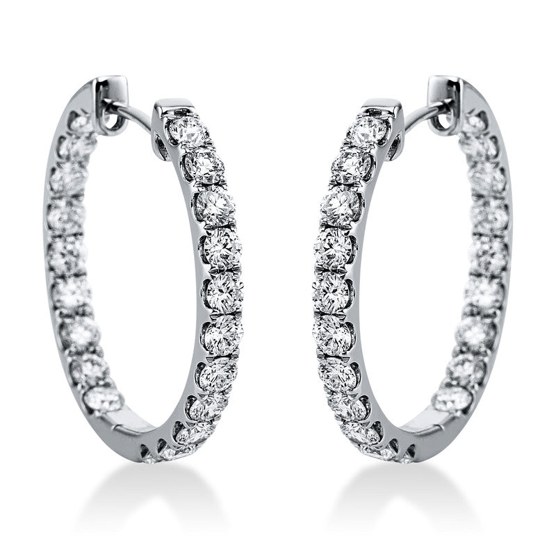 Creolen 18 kt WG, 40 Brill. 2,03 ct, TW-si