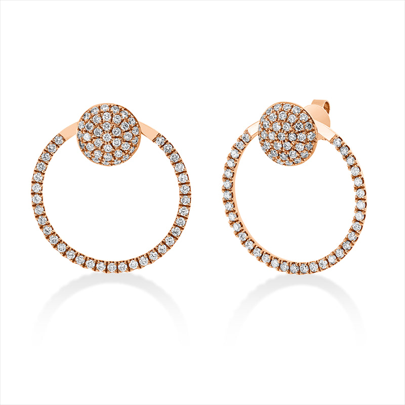 Ohrstecker 18 kt RG, 138 Brill. 0,82 ct, W-si