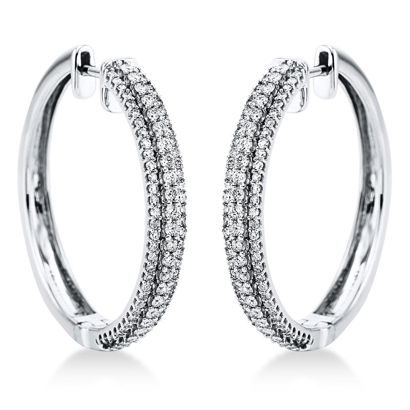 Creolen 18 kt WG, 174 Brill. 0,98 ct, TW-si