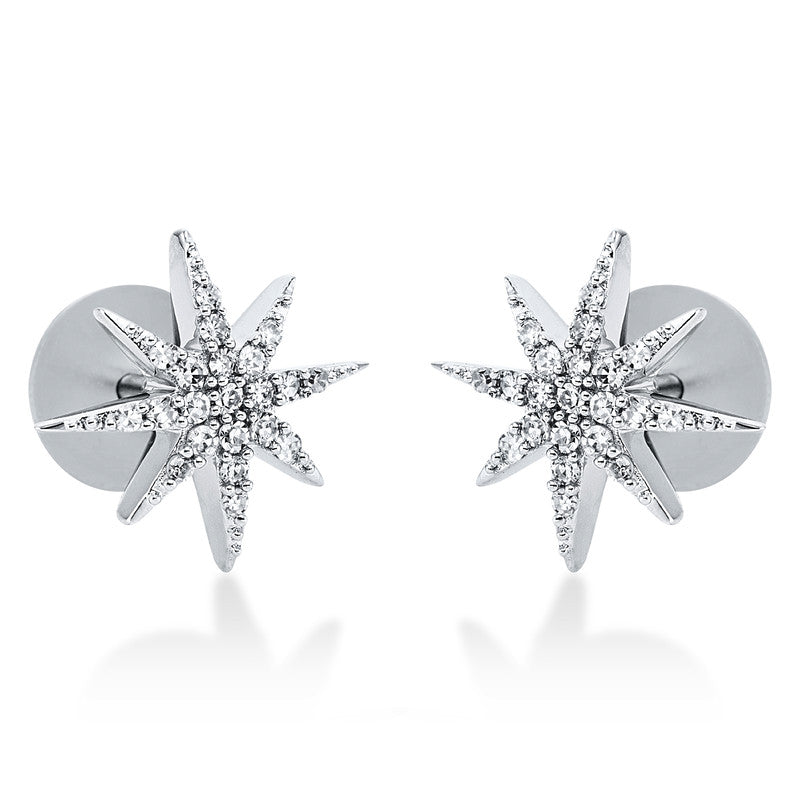 Ohrstecker 14 kt WG, 42 Brill. 0,15 ct, TW-si