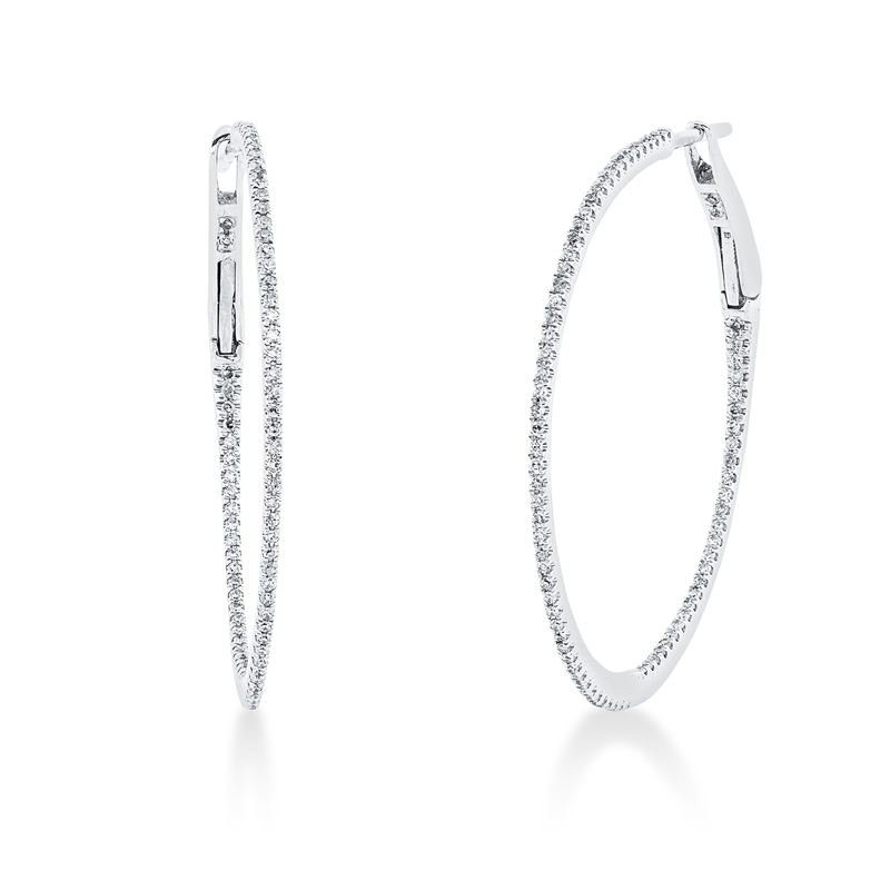 Creolen 18 kt WG, 160 Dia. 0,34 ct, W-si