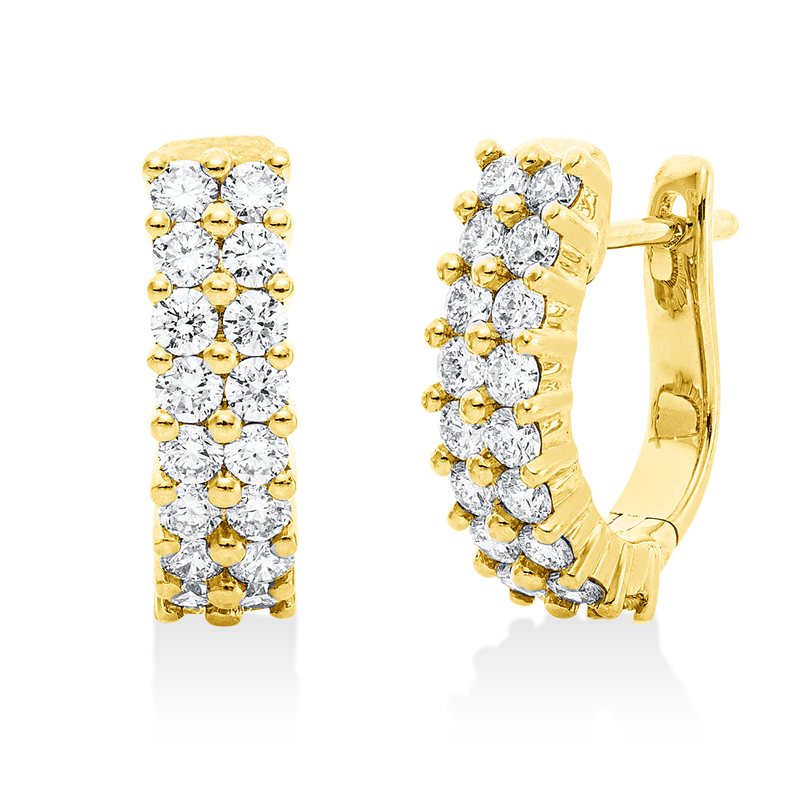 Creolen 18 kt GG, 36 Brill. 1,07 ct, TW-si