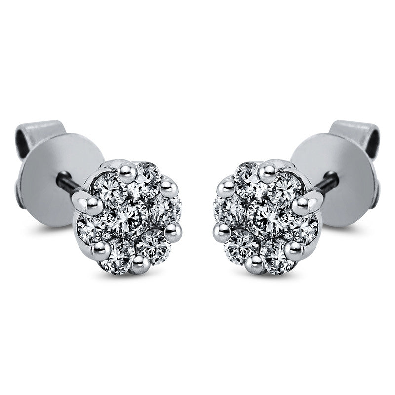 Ohrstecker 18 kt WG, 14 Brill. 0,47 ct, TW-vsi