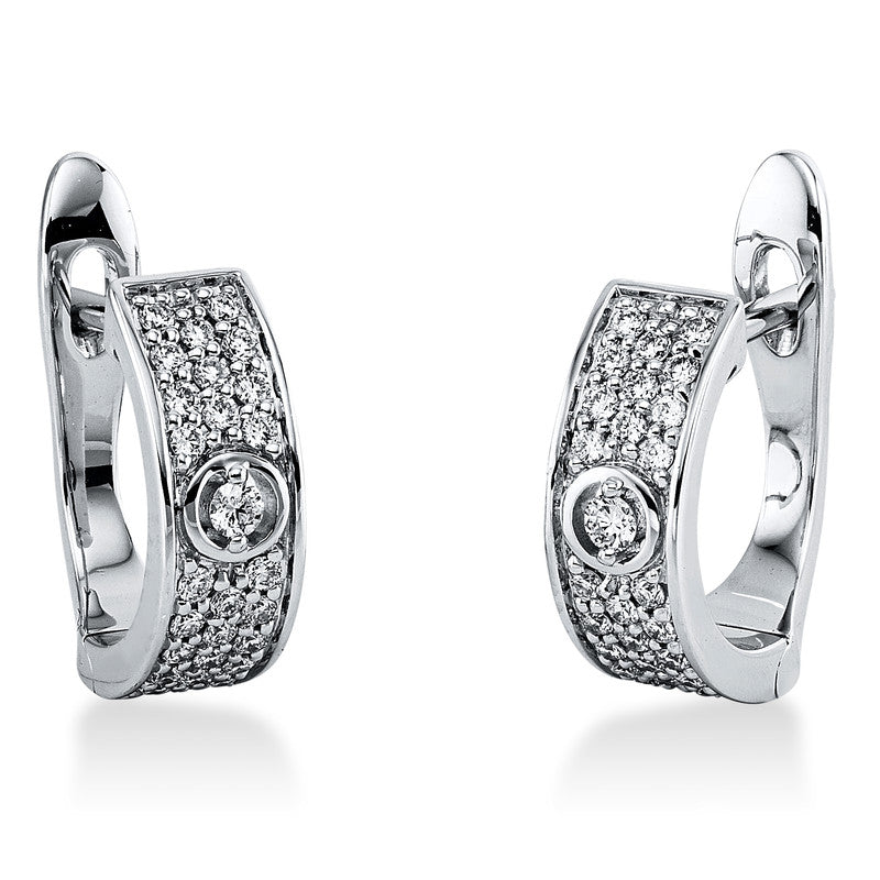 Creolen 18 kt WG, 52 Brill. 0,22 ct, TW-si