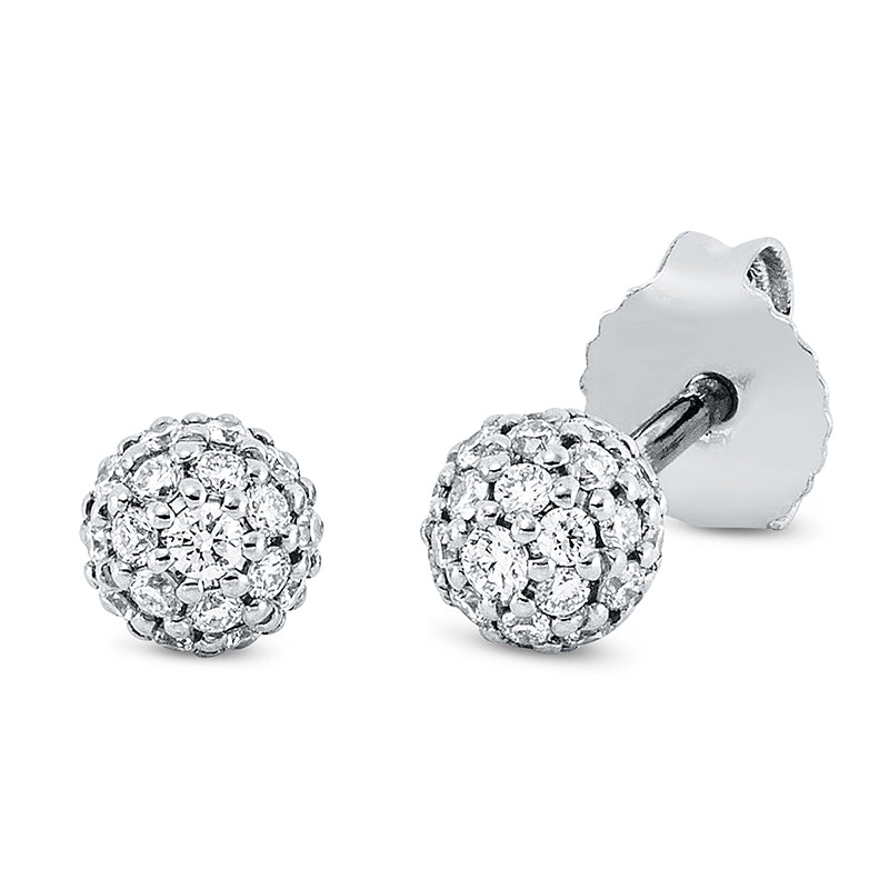 Ohrstecker 18 kt WG, 56 Brill. 0,30 ct, TW-si