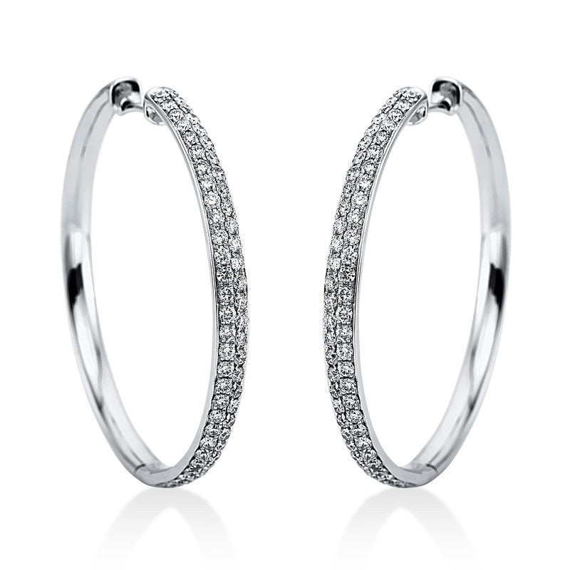 Creolen 18 kt WG, 122 Brill. 1,34 ct, TW-vsi