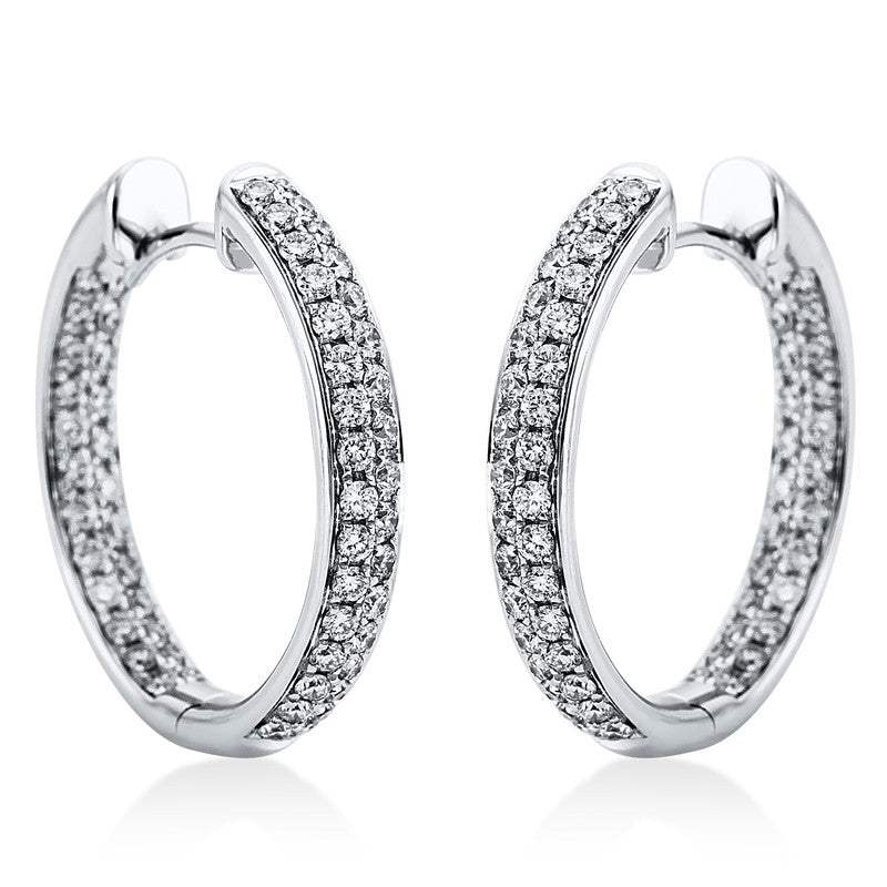 Creolen 18 kt WG, 114 Brill. 0,84 ct, TW-vsi