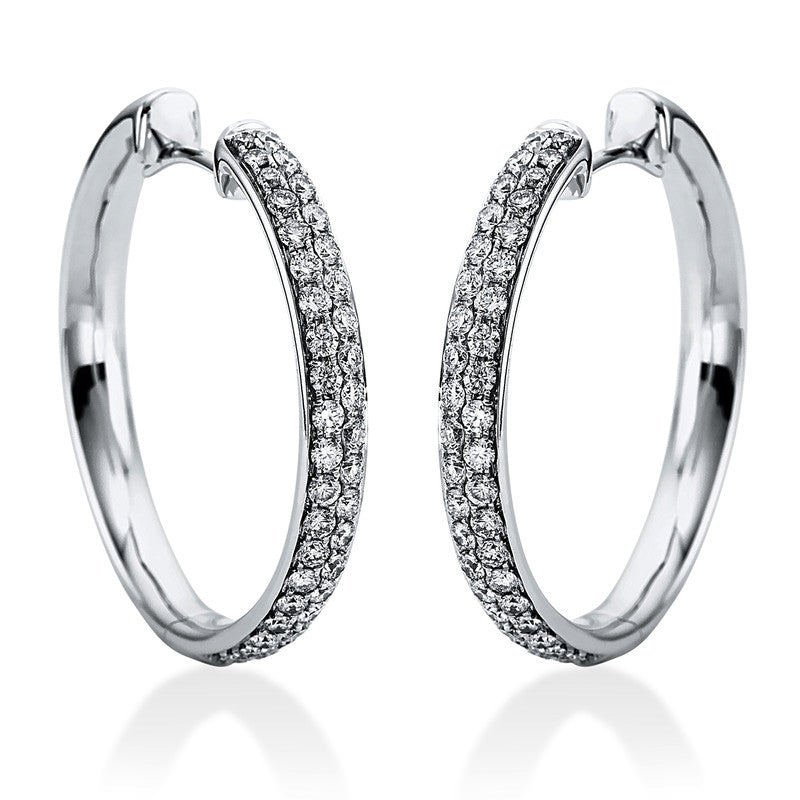 Creolen 18 kt WG, 82 Brill. 0,86 ct, TW-vsi