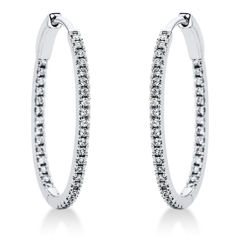 Creolen 18 kt WG, 72 Brill. 0,79 ct, TW-si